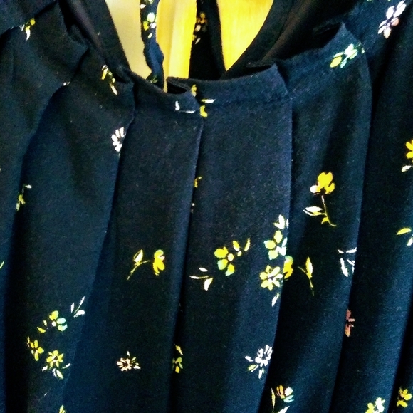 Navy with Petite Floral Dress - Picture 1 of 4